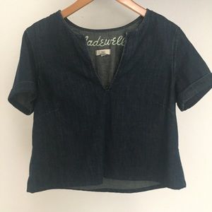 Madewell dark denim crop top